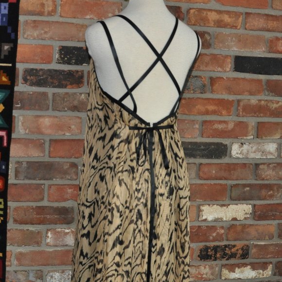 Temperley London Animal Print 100% Silk Maxi Dress Sleeveless Gown UK-6, US-2 - Picture 6 of 9